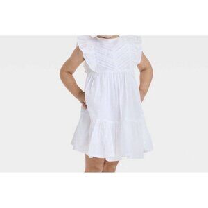 OshKosh B'gosh Baby Girl 2 Piece Off-White Cotton Eyelet Dress 12 Months Dainty